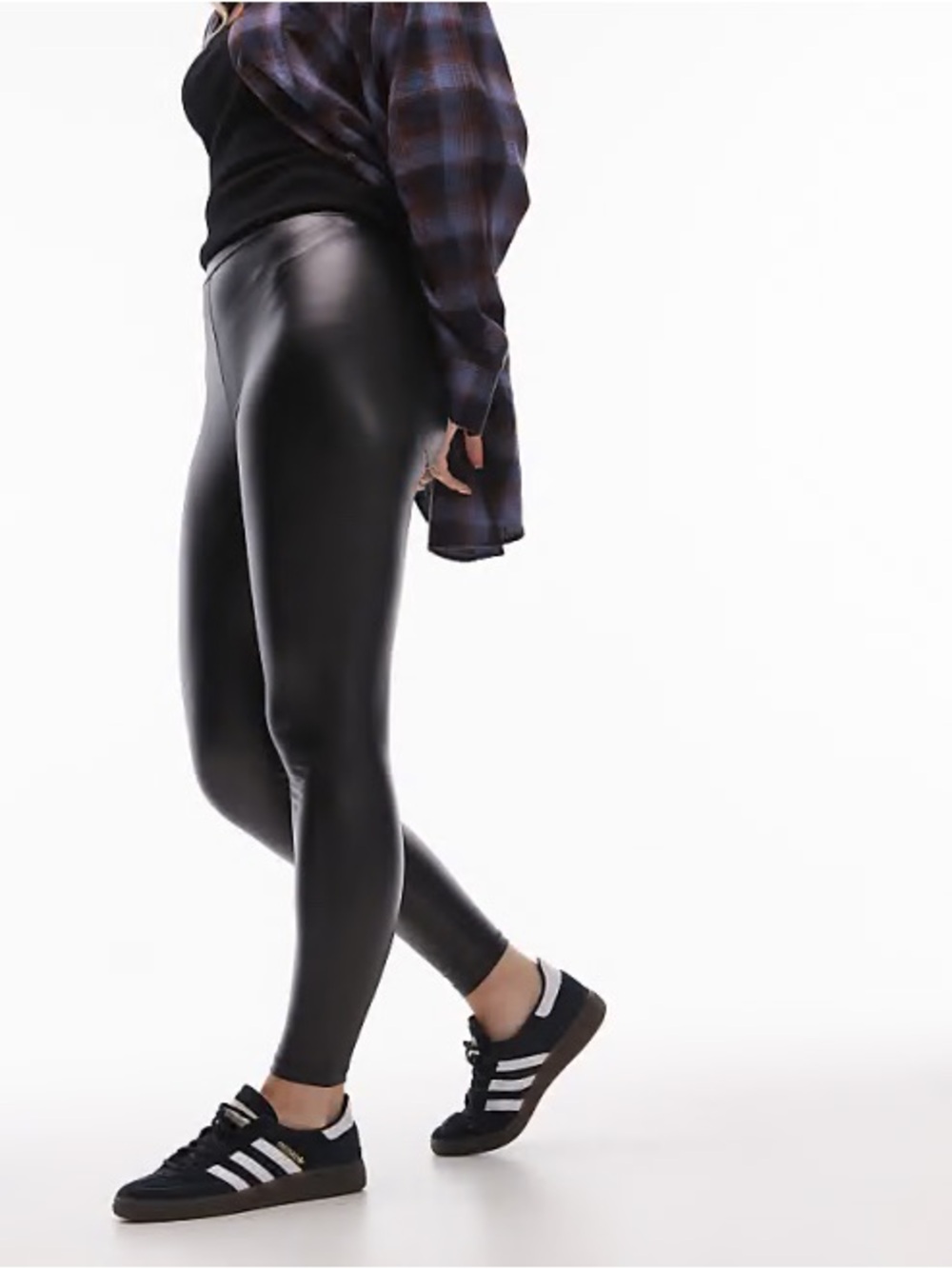 Topshop Black Faux Leather Leggings